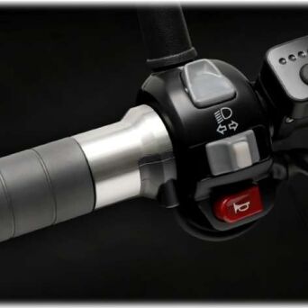 KOSO CHROMOWANE MANETKI PODGRZEWANE ZE STEROWNIKIEM (22MM/25MM 7/8-1`) DŁUGOŚĆ - 120MM ) STEROWNIK LCD - 5 POZIOMÓW GRZANIA 