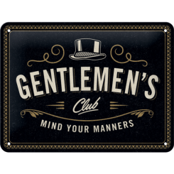 METALOWA TŁOCZONA TABLICZKA SZYLD GENTLEMENS CLUB 15X20