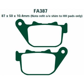 KLOCKI HAMULCOWE EBC FA387 HH TYŁ